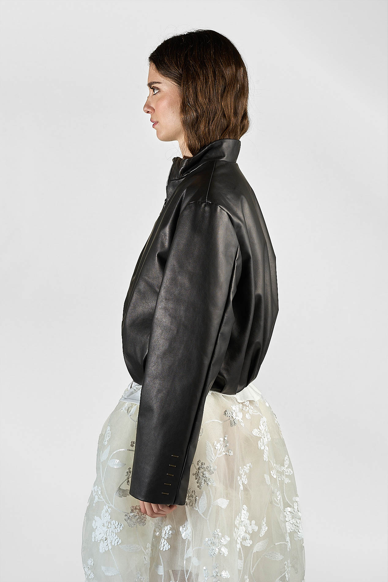 DANIELE BASTA LEATHER AND SILVER JACKET